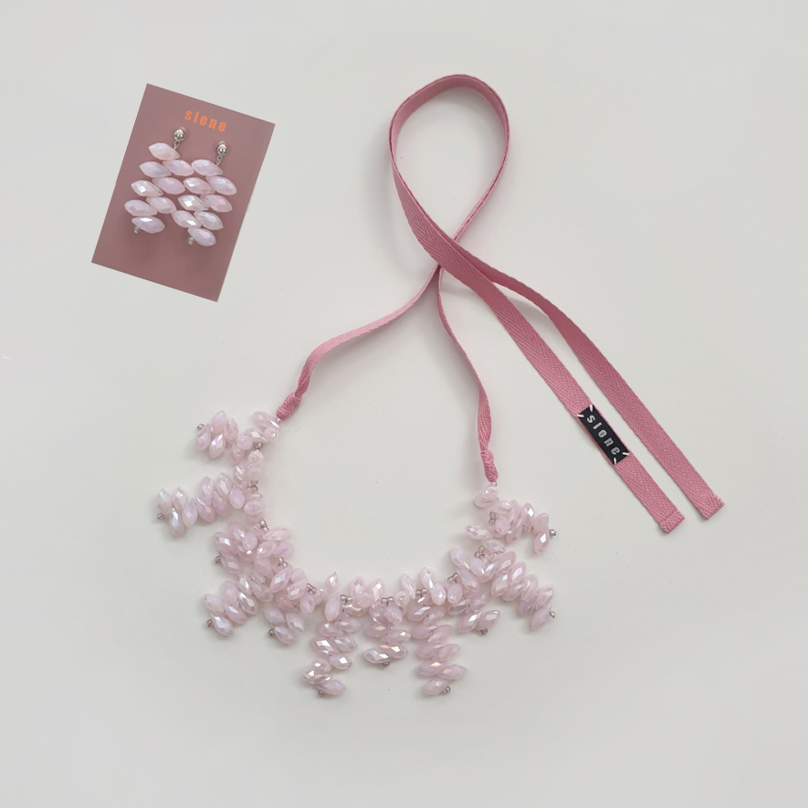 Crystal Baby Pink + Earrings Gift ♥